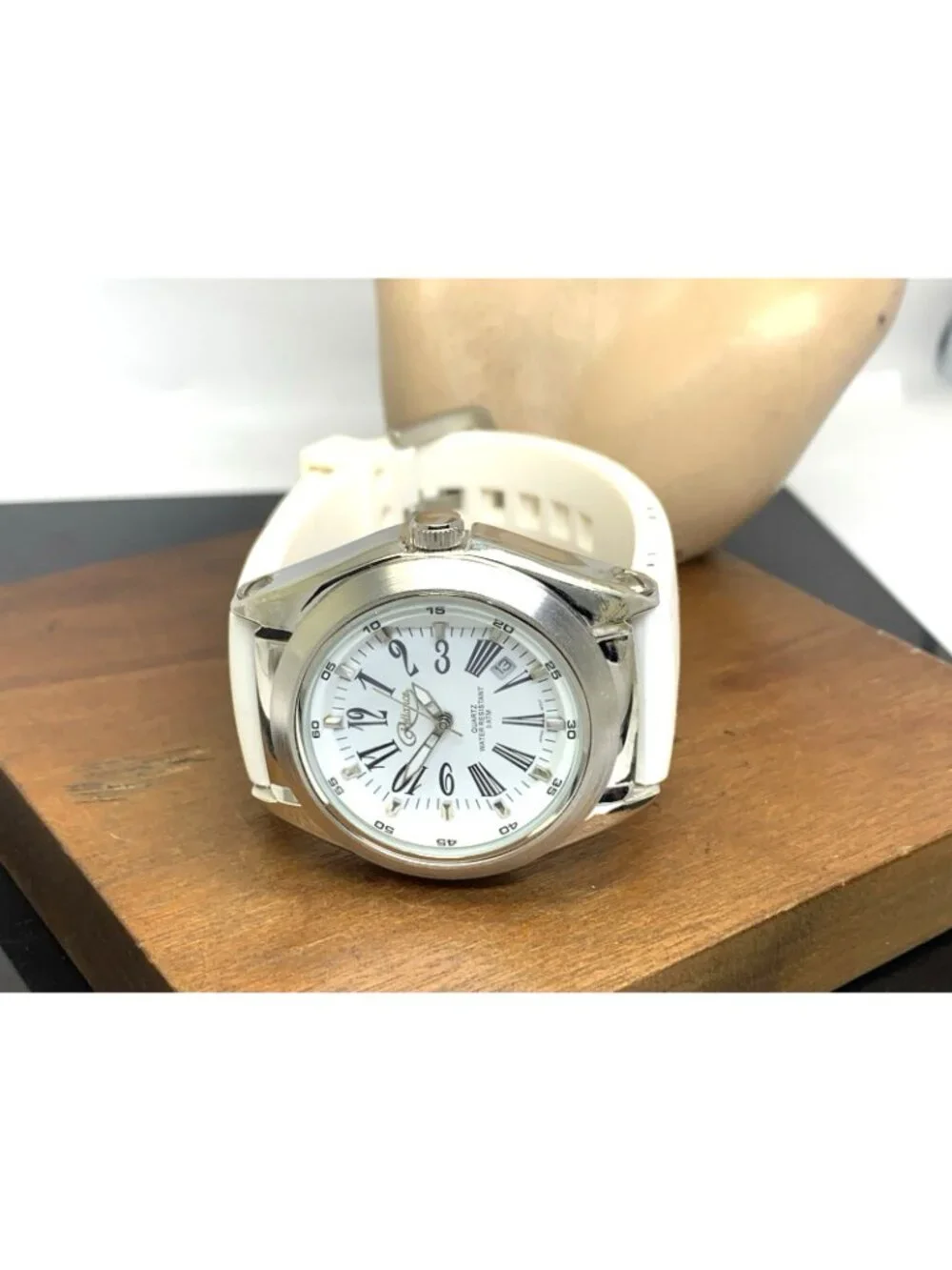 Reliance By Croton Men's Watch RE306051 Quartz White Dial Rubber Strap 42mm